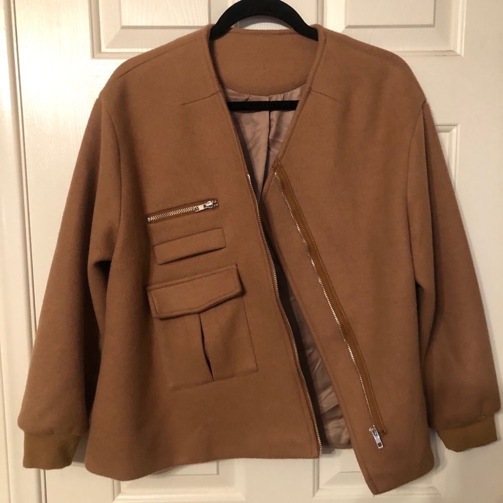 Tan Bomber Jacket - Picture 3 of 5